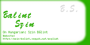 balint szin business card
