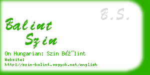 balint szin business card